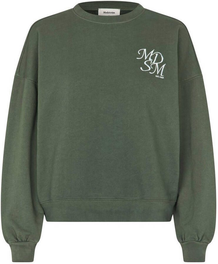 Modström katoenen sweater met logo groen