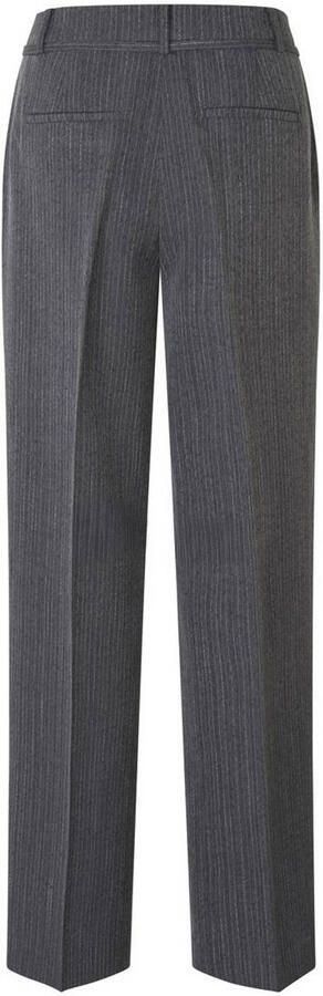 Modström straight leg broek met ceintuur en krijtstreep grijs - Foto 6