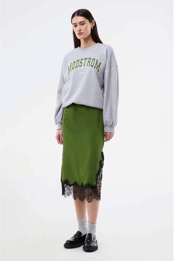 Modström sweater met tekstprint grijs
