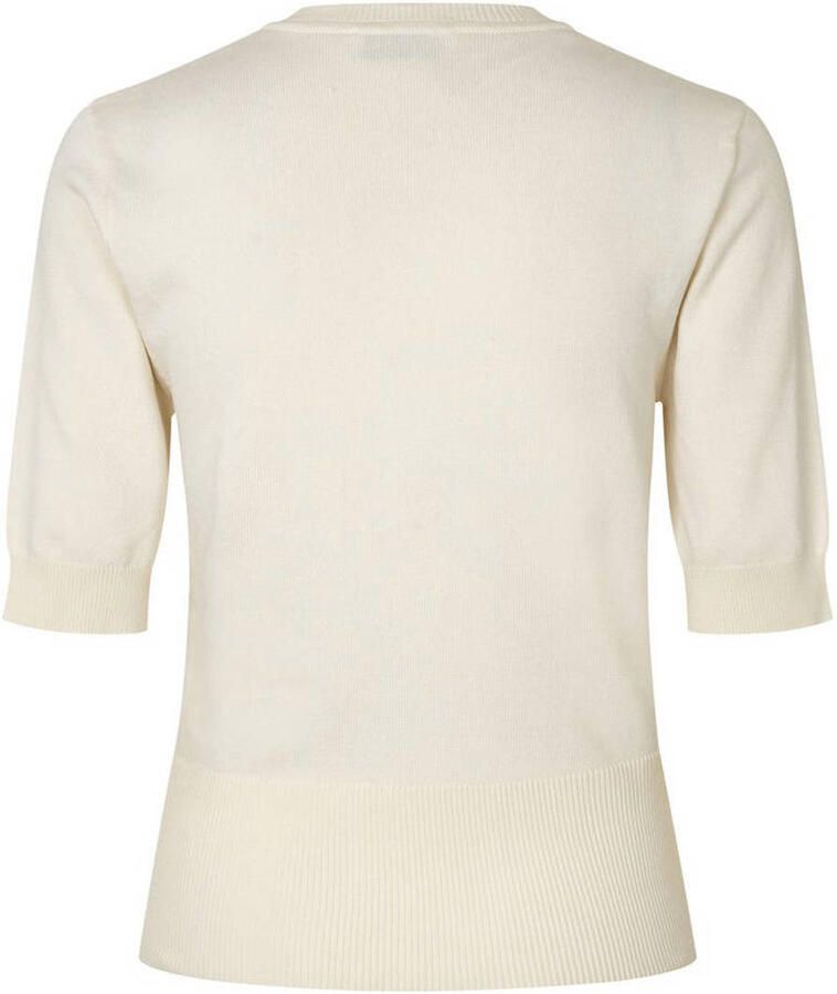 Modström viscose gebreide vest met ruches crème - Foto 2