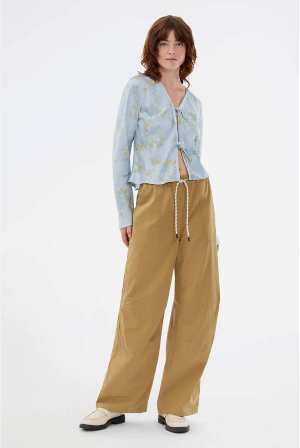 Modström wide leg regular waist broek camel - Foto 2
