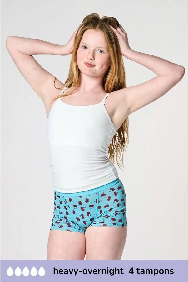 Moodies Undies boxershort menstruatieslip heavy overnight blauw