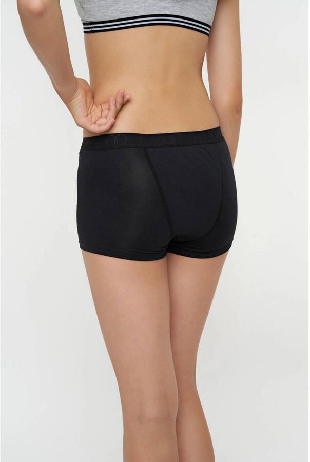 Moodies Undies boyshort menstruatieslip Super zwart Meisjes Viscose Effen 140-146