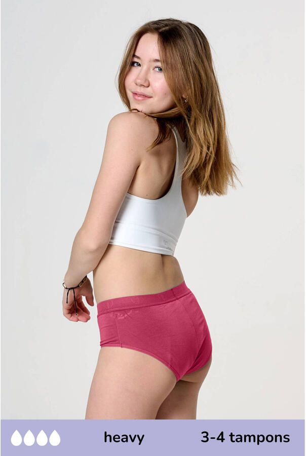 Moodies Undies hipster menstruatieslip heavy donkerroze - Foto 2