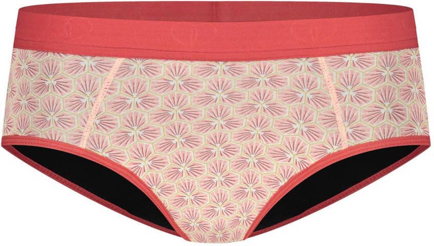 Moodies Undies hipster menstruatieslip Medium roze Meisjes Bamboe All over print 164-170