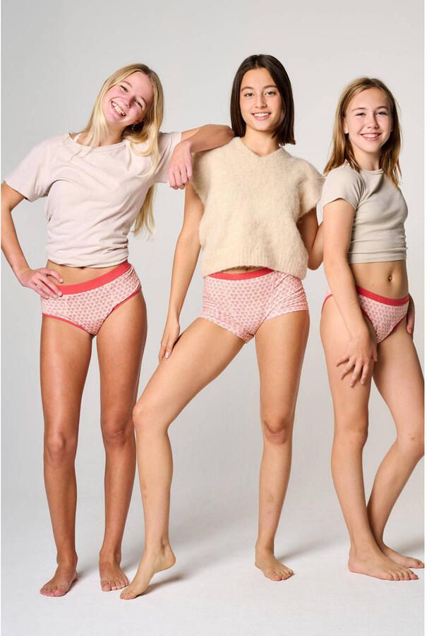 Moodies Undies hipster menstruatieslip Medium roze Meisjes Bamboe All over print 164-170 - Foto 2