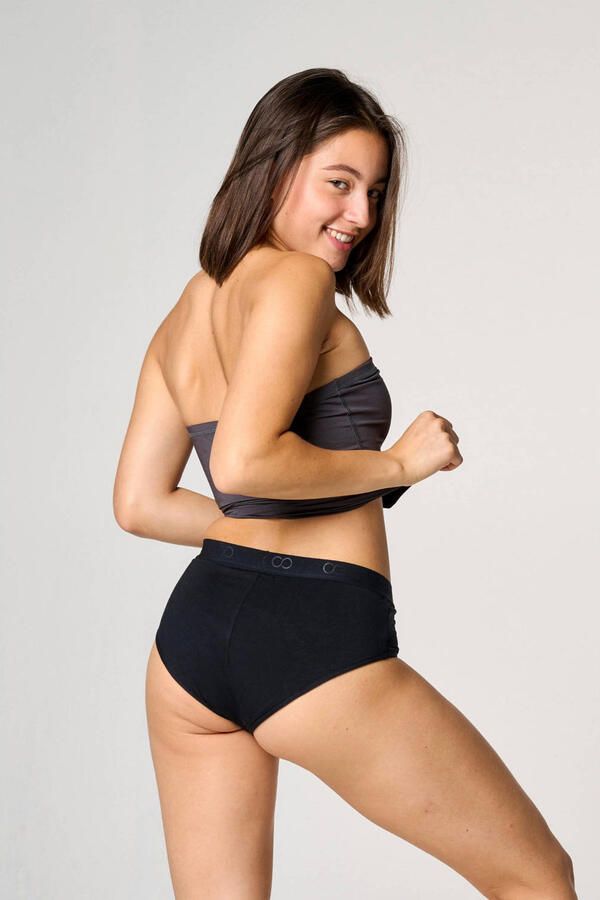 Moodies Undies medium absorberende hipster menstruatieslip zwart - Foto 2