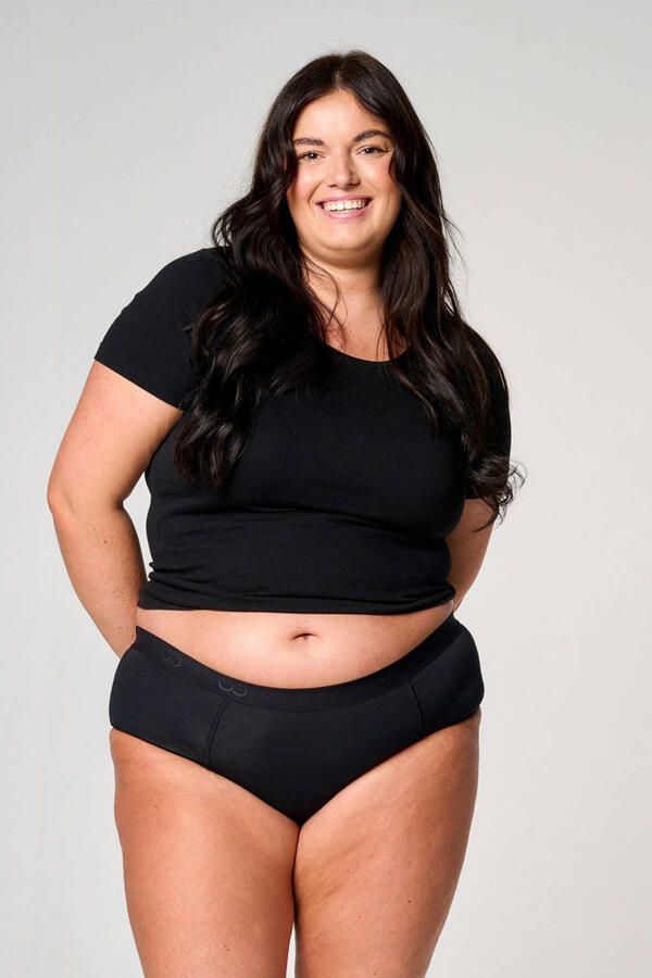 Moodies Undies medium absorberende hipster menstruatieslip zwart - Foto 3