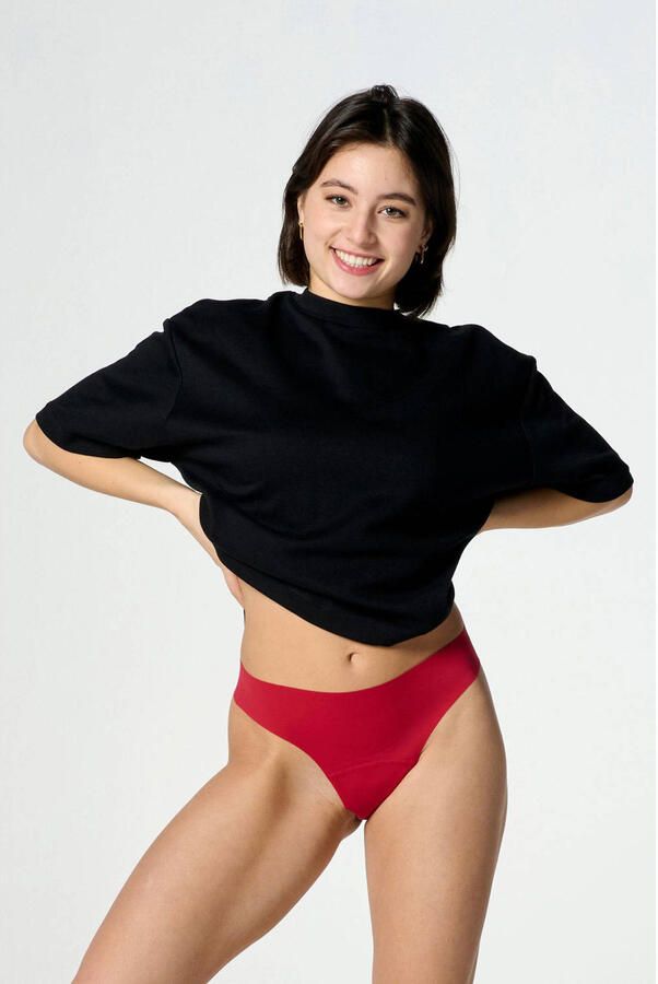 Moodies Undies seamless menstruatiestring light rood - Foto 2