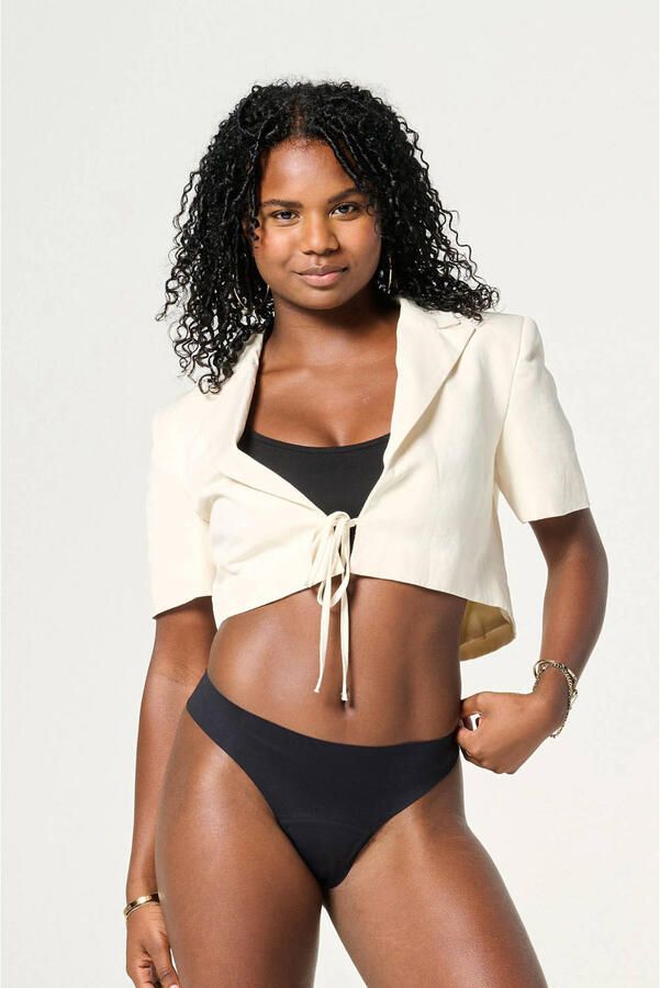 Moodies Undies seamless menstruatiestring light zwart