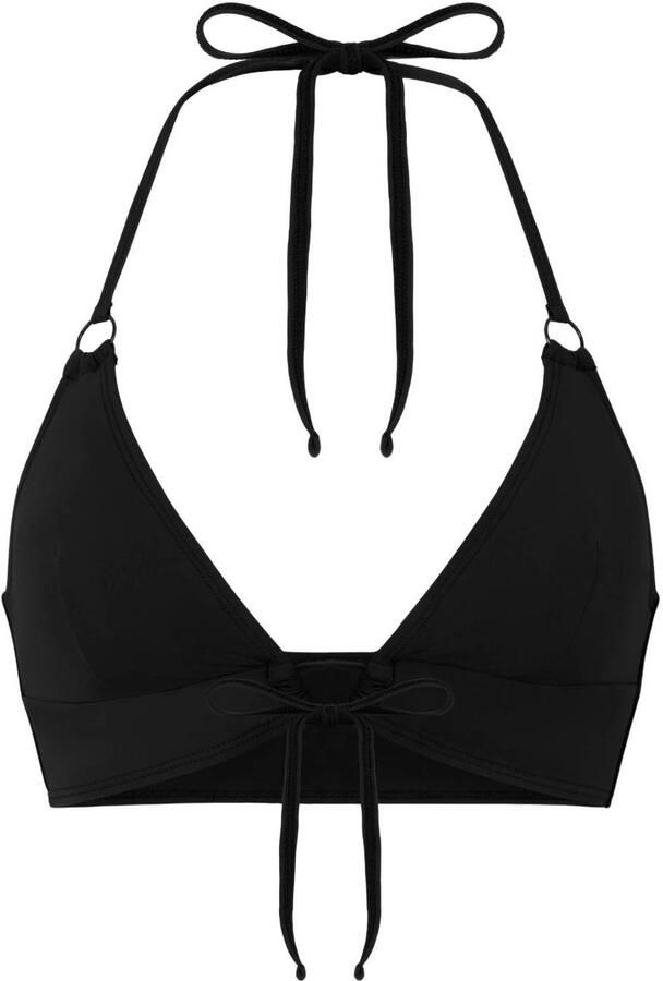 Moodies Undies voorgevormde triangel bikinitop met voorsluiting zwart