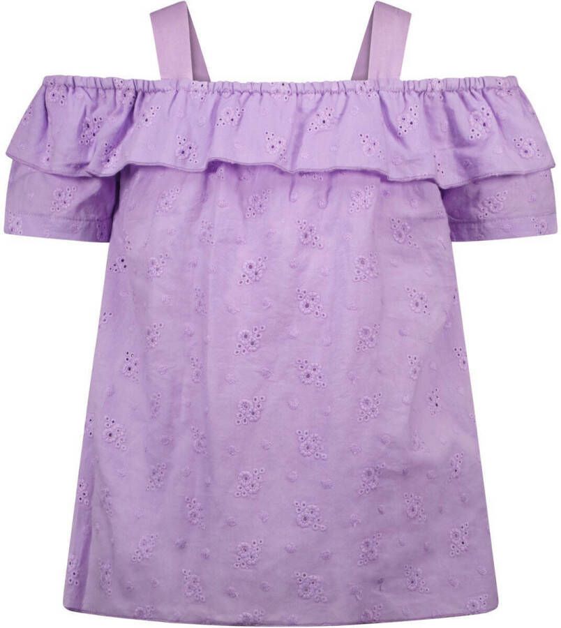 Moodstreet top met broderie paars