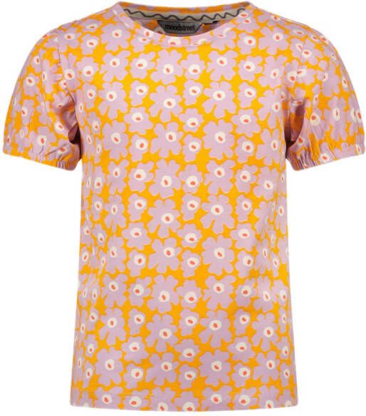 Moodstreet gebloemd T-shirt lavendel oranje