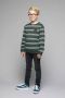 Moodstreet gestreepte sweater groen grijs Jongens Katoen (duurzaam) Ronde hals 98 104 - Thumbnail 1