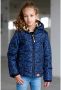 Moodstreet gewatteerde winterjas met panterprint donkerblauw zwart - Thumbnail 2