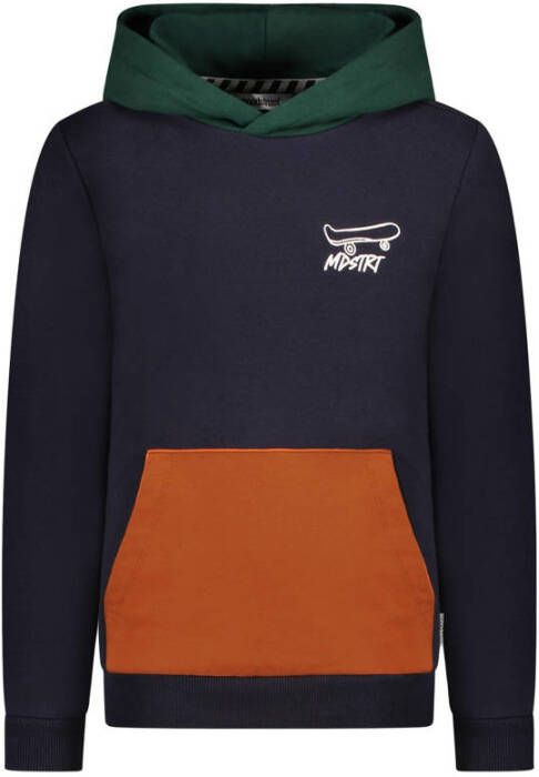 Moodstreet hoodie donkerblauw groen roest