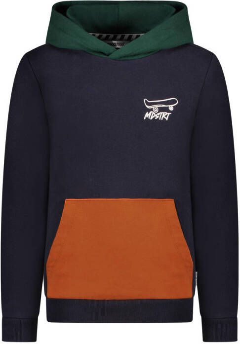 Moodstreet hoodie donkerblauw groen roest
