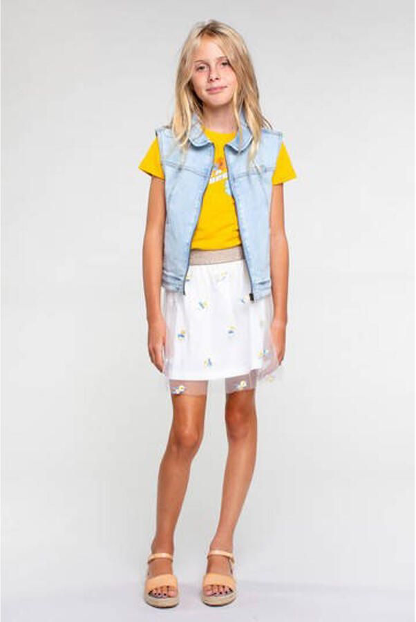 Moodstreet gebloemde rok offwhite Wit Meisjes Polyester Bloemen 110 116 - Foto 3