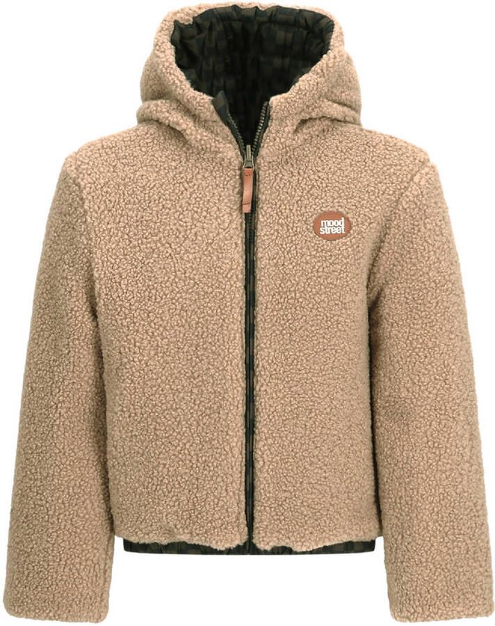 Moodstreet geruite teddy winterjas bruin - Foto 2