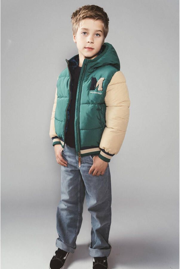 Moodstreet gewatteerde winterjas groen Jongens Polyester Capuchon Meerkleurig - Foto 3
