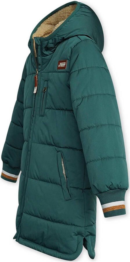 Moodstreet gewatteerde winterjas van gerecycled polyester groen Meisjes Gerecycled polyester (duurzaam) Capuchon 146 152 - Foto 3