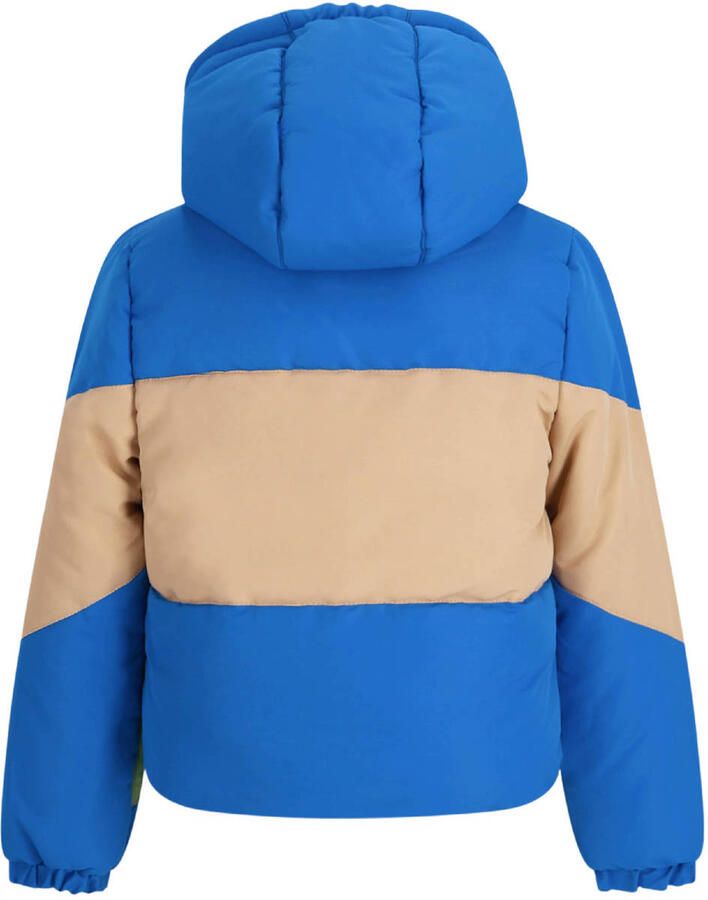 Moodstreet gewatteerde winterjas helderblauw beige Jongens Polyester Capuchon - Foto 2