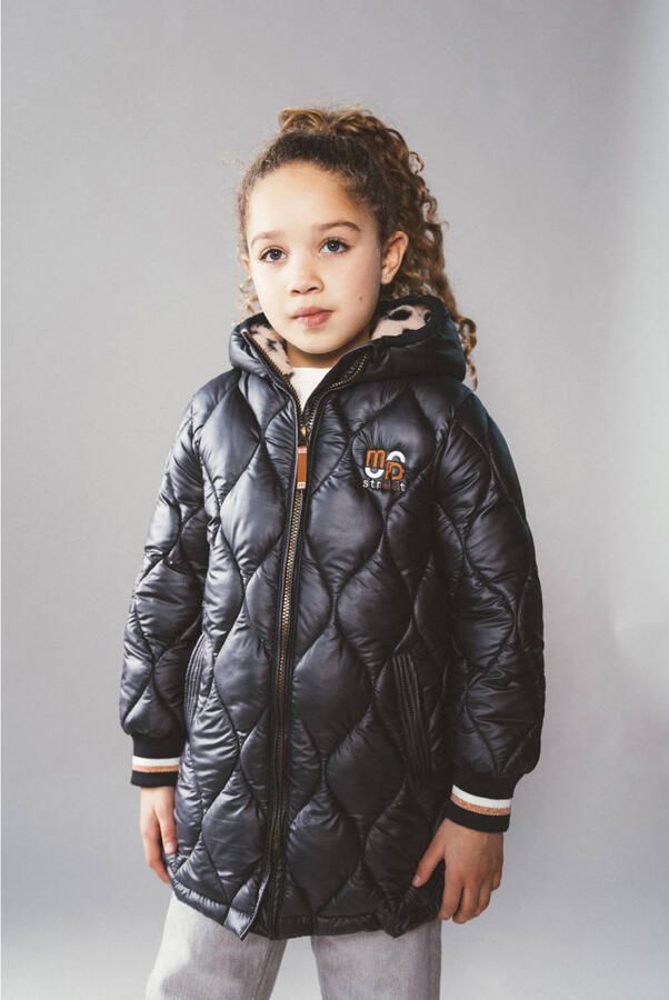Moodstreet quilted winterjas donkerblauw