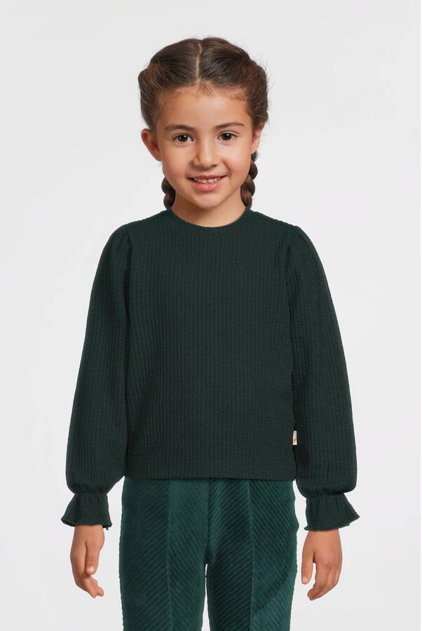 MOODSTREET Meisjes Tops & T-shirts Top Sammy Structure Knit Donkergroen - Foto 3