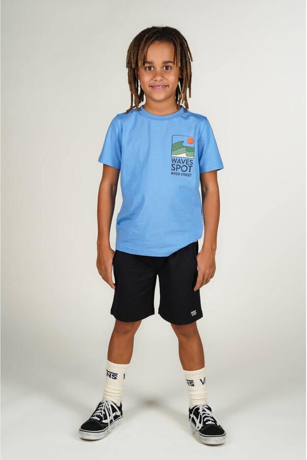 MOODSTREET Jongens Polo's & T-shirts T-shirt Lewis Waves Spot Lichtblauw - Foto 3