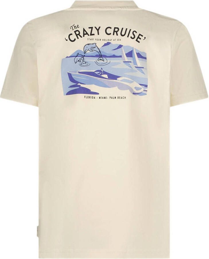MOODSTREET Jongens Polo's & T-shirts T-shirt Lewis Crazy Cruises Beige