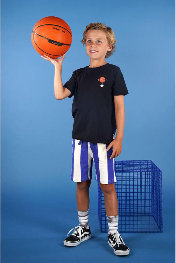 MOODSTREET Jongens Polo's & T-shirts T-shirt Lewis Basketball Zwart - Foto 2