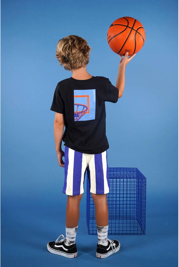 MOODSTREET Jongens Polo's & T-shirts T-shirt Lewis Basketball Zwart