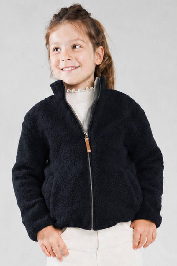 Moodstreet teddy jas donkerblauw - Foto 3