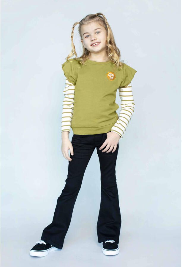 Moodstreet top met printopdruk groen Meisjes Katoen Ronde hals Printopdruk 146 152 - Foto 2