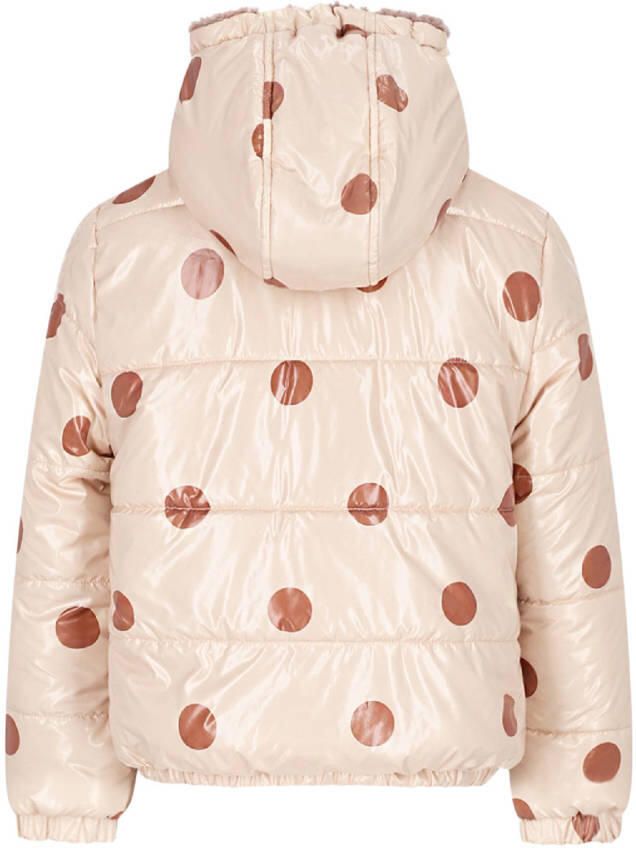 Moodstreet winterjas met stippen ecru - Foto 2