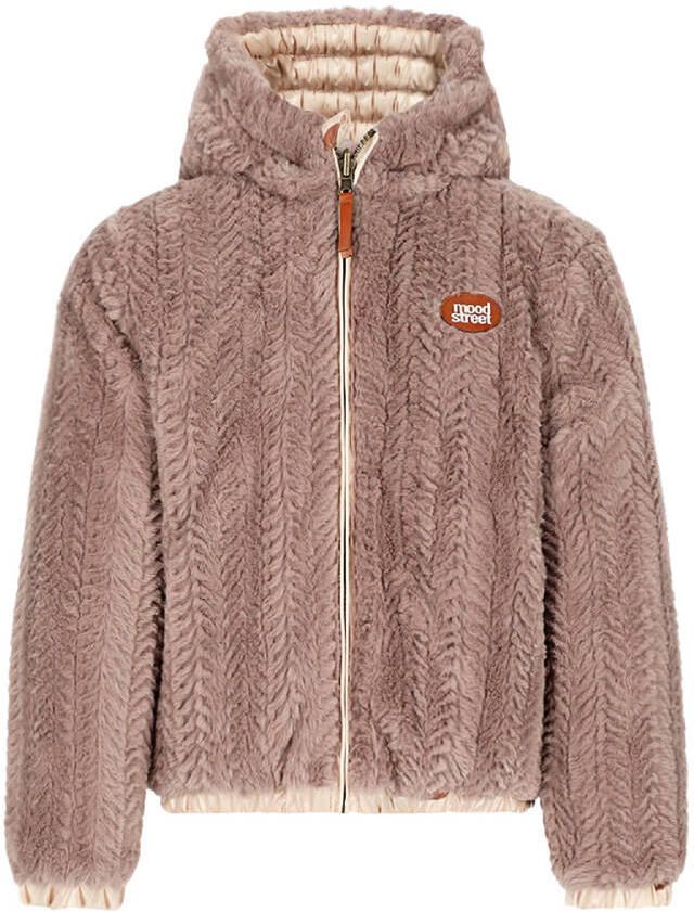 Moodstreet winterjas met stippen ecru - Foto 3