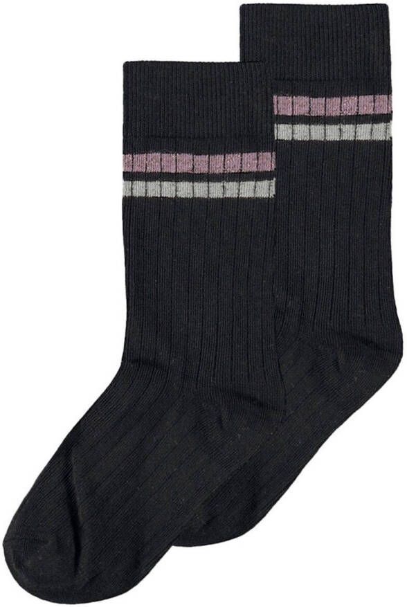 Moodstreet sokken met strepen zwart Meisjes Katoen Streep 27-30