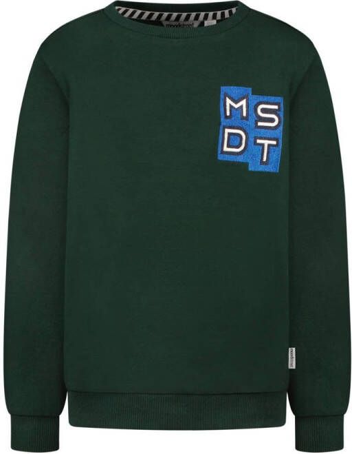 Moodstreet sweater met printopdruk donkergroen