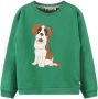 Moodstreet sweater met printopdruk felgroen Meisjes Stretchkatoen Ronde hals 110 116 - Thumbnail 2