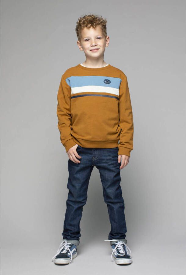 Moodstreet sweater oranje Bruin Jongens Katoen (duurzaam) Ronde hals Meerkleurig 98 104