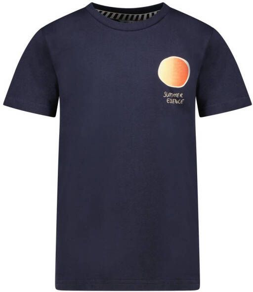 Moodstreet T-shirt met backprint donkerblauw