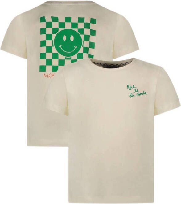Moodstreet T-shirt met backprint warmwit