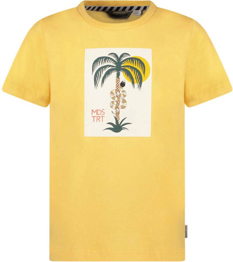 Moodstreet T-shirt met printopdruk geel