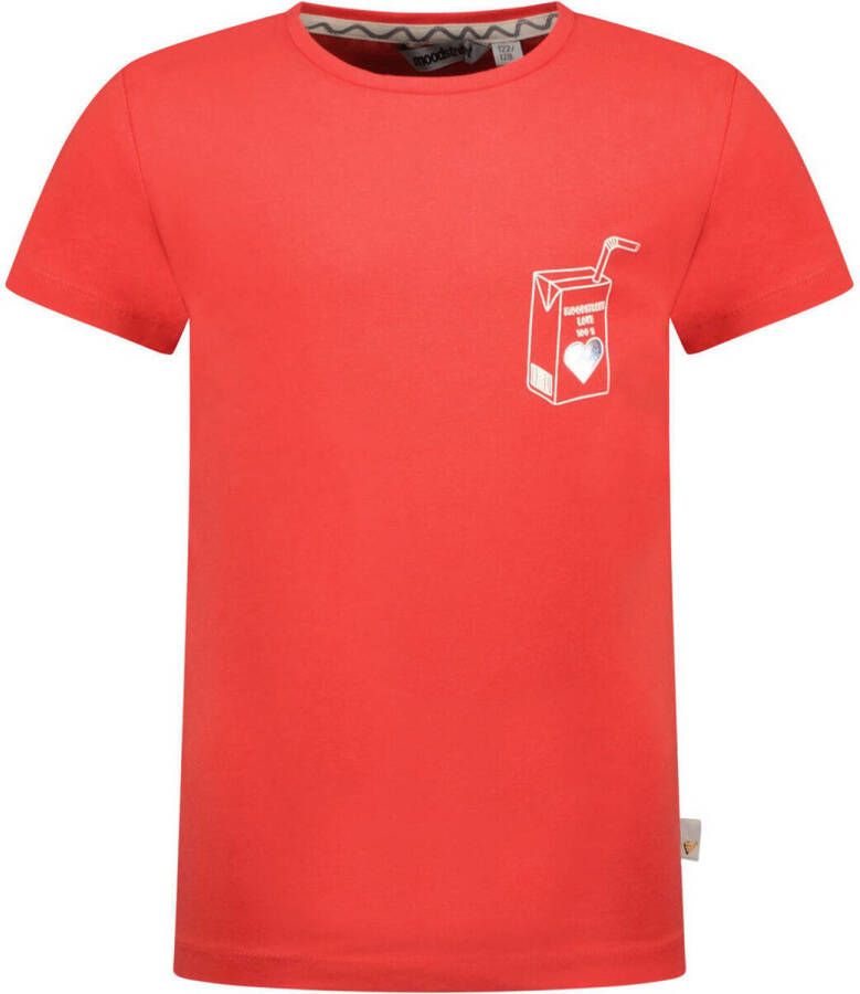 Moodstreet T-shirt met printopdruk rood