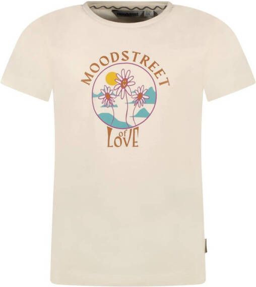 Moodstreet T-shirt met printopdruk warmwit