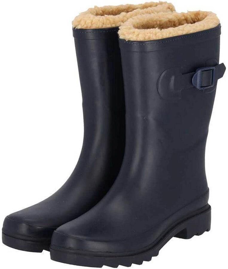 XQ Regenlaarzen Dames Fake Fur 100% Rubber