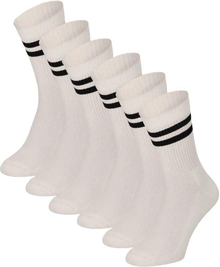 Apollo Sokken Unisex Multi wit zwart 6-Pack