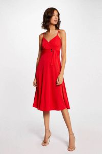Morgan A-lijn jurk met plooien rood
