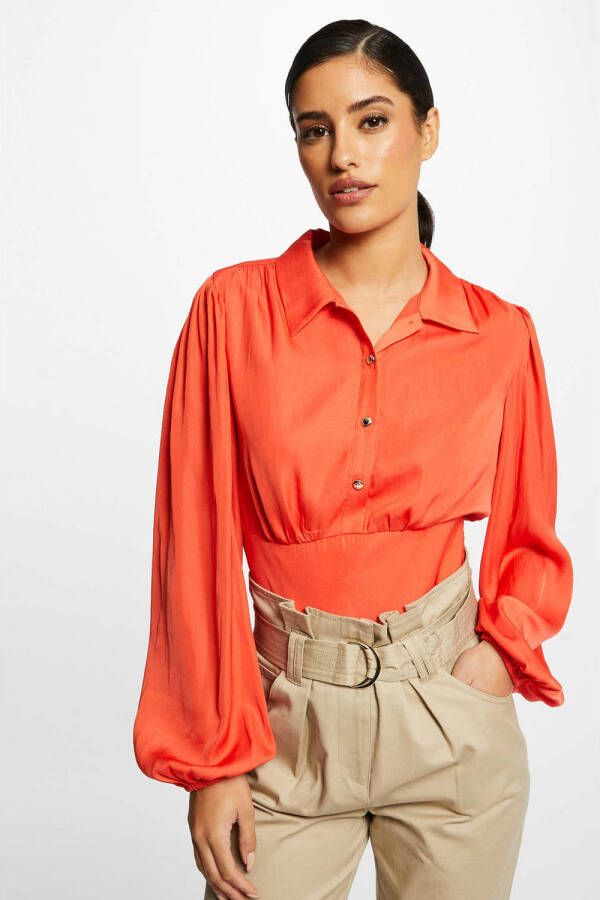 Morgan blousetop met plooien oranje
