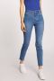 Morgan cropped high waist skinny jeans blue - Thumbnail 1